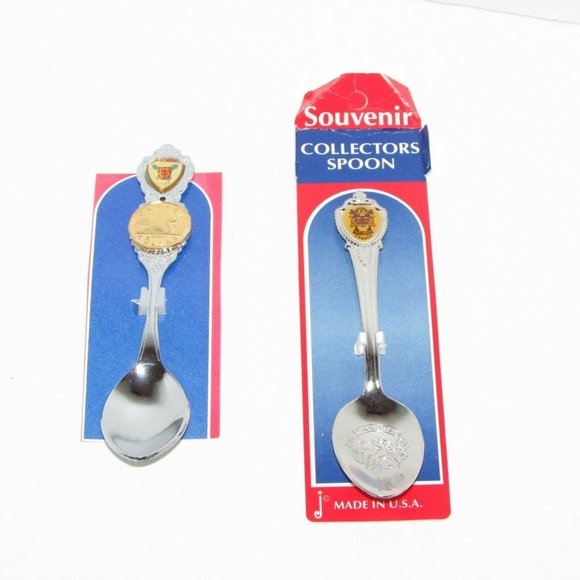 2 Vintage Collector Spoons Canada Souvenir Nova Scotia Loonie & Elliott Lake - Picture 2 of 9
